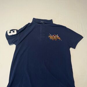Ralph Lauren Custom Slim Fit Polo in Dark Blue